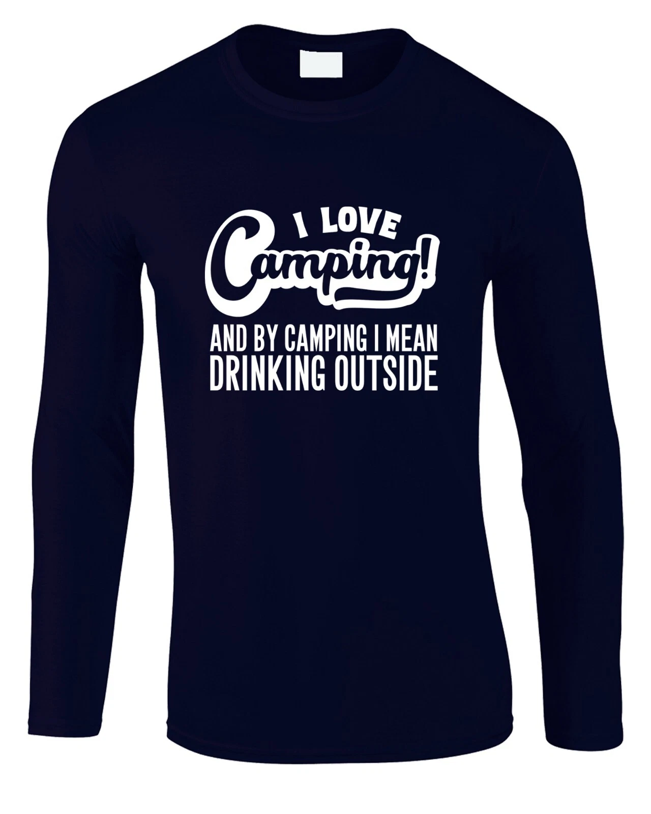 Camping Drinking Outside Men's Long Sleeve T-Shirt Beer Funny Summer Holiday