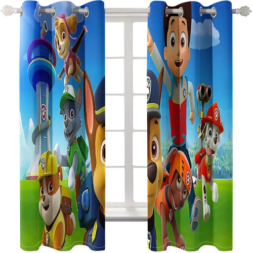 Tende oscuranti termiche spesse stampa 3D PAW Patrol per bambini anello con occhielli regalo superiore Regno Unito - Foto 5 di 50