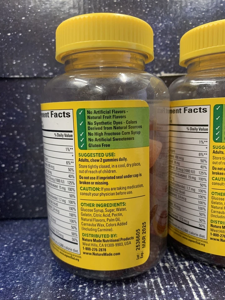 2 X Gomitas Multi Hechas en la Naturaleza para Adultos Nutricionales 90 Ct Exp: Leer Descripción Foto 4 de 4