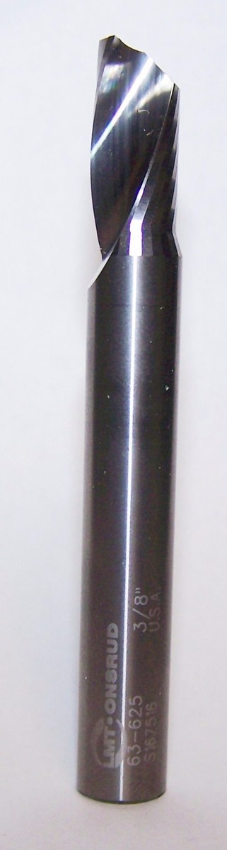 Single flute carbide end mill Aluminium 3/12 mm