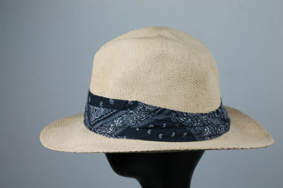 Topshop Mujer Beige/Negro Bandana Con Cordones Ala Ancha Talla Única Sombrero Floppy de Paja Foto 2 de 4