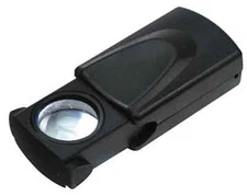 10X Illuminated LED Pocket Handheld Sliding Magnifier Eye Loupe 21mm Glass Lens 
