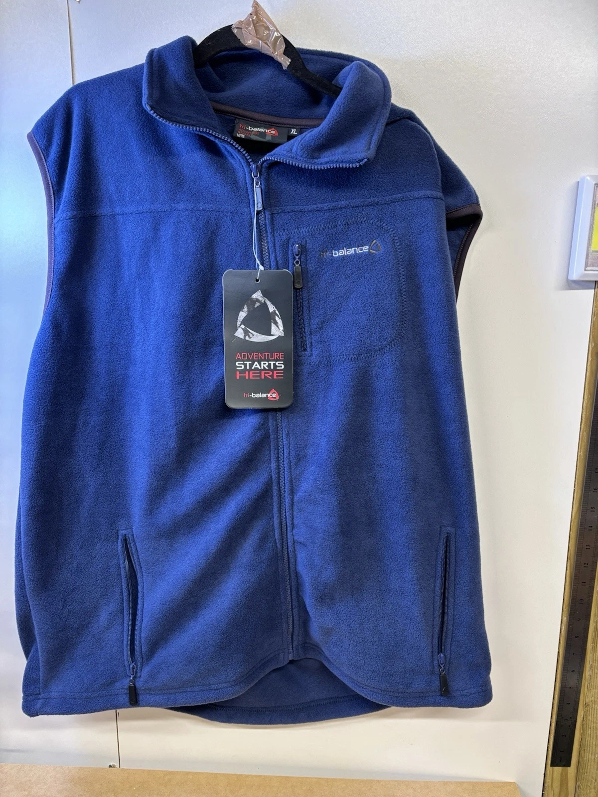 Mens Blue Fleece Full Zip Waistcoat XL
