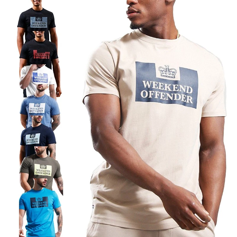 Weekend Offender Mens T Shirts Prison Short Sleeve Crew Neck Summer Tee S-5XL