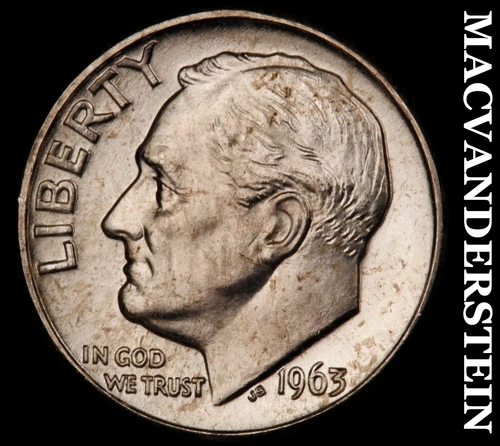 1963-D Silver Roosevelt Dime-Choice Gem BU Lustrous No Reserve #i2876