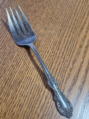 #ad #ad Rare Original Wm Rogers Mfg Co Extra Plate Silver Large Serving Fork 9quot; $18.88