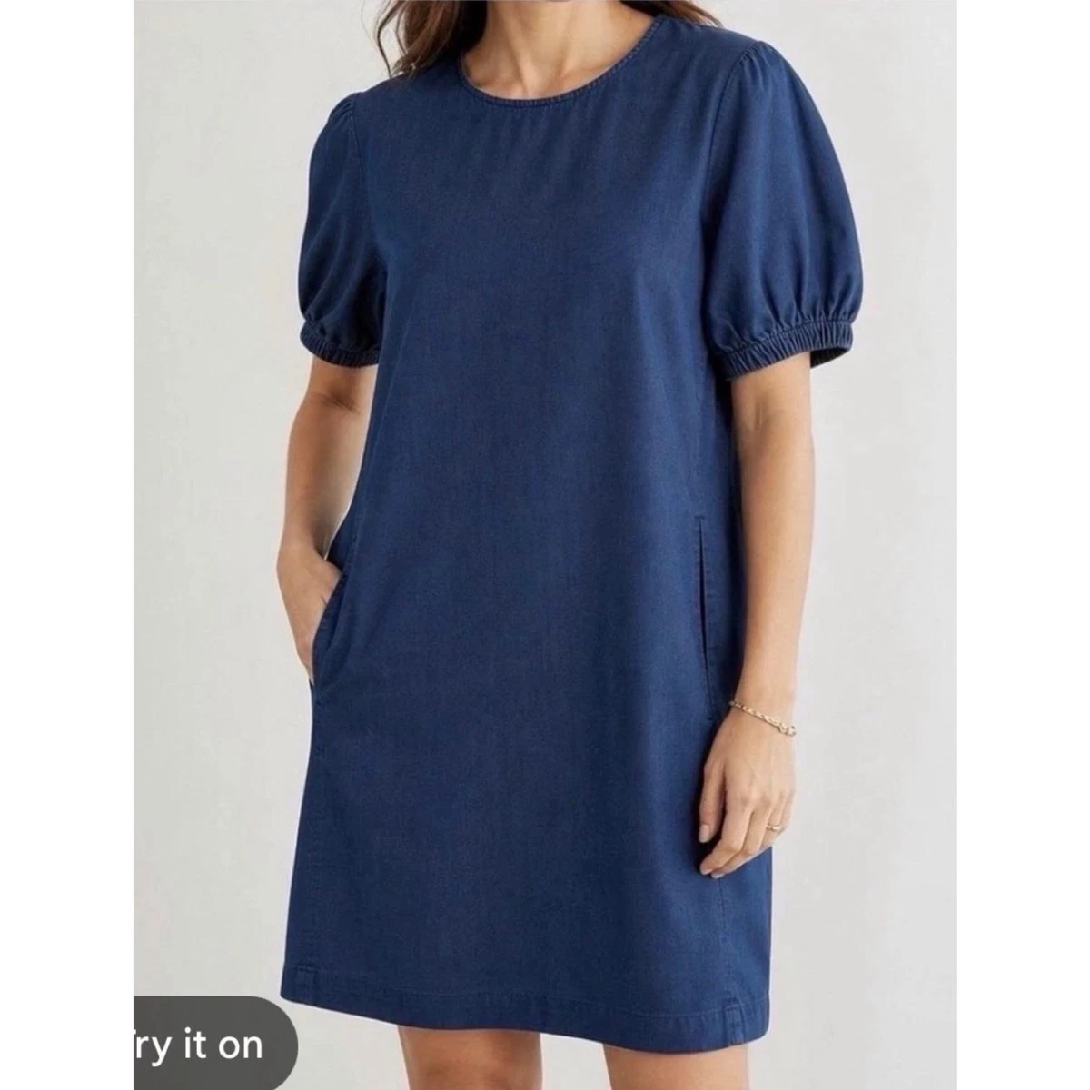 cos dark blue dress Dresses for Women for sale sleeved silhouette with gathered size:32 Elegant Plus Size Ankle-Length Size:04