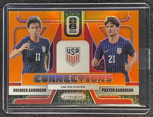 BRENDEN AARONSON PAXTEN 2026 PANINI PRIZM WORLD CUP #5 CONNECTIONS ORANGE 23/25
