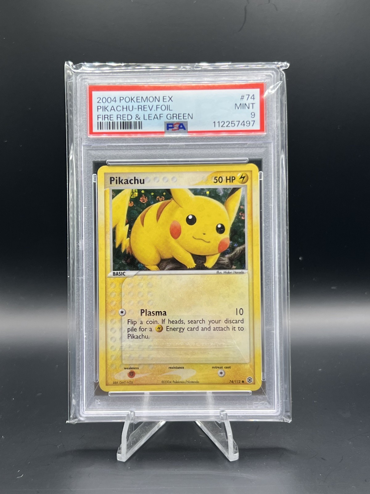 2004 Pokémon Pikachu Reverse Foil 74/112 PSA 9 (FireRed & LeafGreen)
