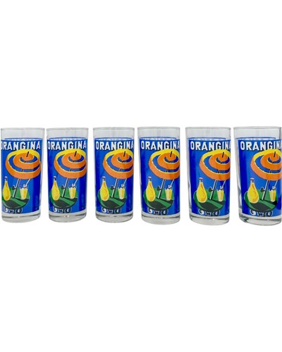 Vintage Set 6 Orangina Trinkgläser - Bild 8 von 16