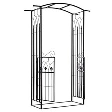 Outsunny Garden Entrance Arch Bench Outdoor Patio Rose Trellis Climbing Plant