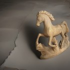 Vintage Boxwood Wood Handmade Carved Horse Statue 9"x8" — photo 2