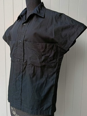Yohji Yamamoto Y's bis LIMI Japan schwarzes kurzärmliges kleines Shirt mit br...