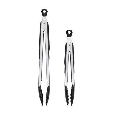OXO Good Grips 2-Piece Tongs with 9 and 12 Inch Tong Bundle, Stainless Steel
