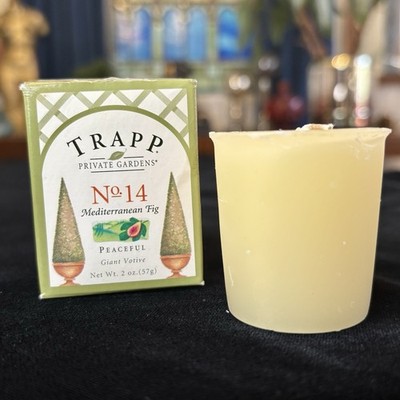 Vtg Trapp Private Gardens 2 oz Scented Votive Candle # 14 Mediterranean Fig NOS