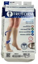 Truform Compression Stockings 20-30 Beige Medium Firm Below Knee Closed Toe
