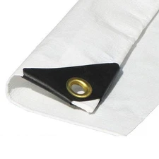 6'x12' 12 mil White Tarp Extra Heavy Duty 3 Ply Reinforced Canopy 6 oz