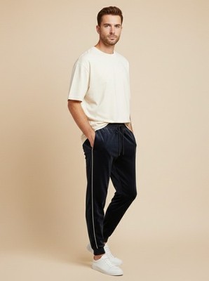 $118 Agtawh St Moritz Mens Woodstock Velour Sweat Pants