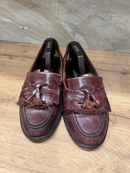 Men Bally Heels Burgundy Leather 42 #5KKS