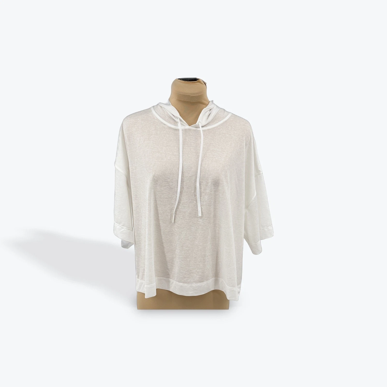 ATHLETA White Lightweight Relaxed Fit Hooded Pullover Top Women's Size S