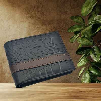 Wholesale Lot of 6 Black Genuine Leather Bifold Wallets with Coin Pocket