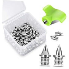 1/4 Inch Track Spikes, 100 Pieces Steel Track Shoe Spikes 100 Silver