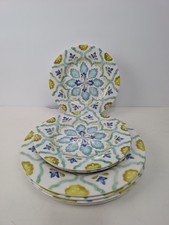 Laurie Gates Designer California Moroccon Boho Floral Selection Melamine Plates 