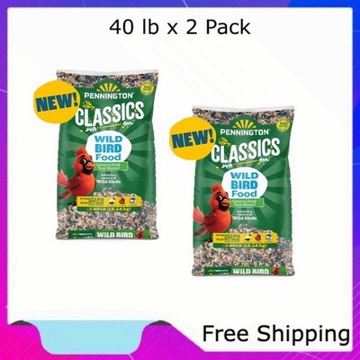 Pennington Classic Wild Bird Feed and Seed, 40 lb. Bag, 2 Pack