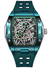 Tonneau Automatic Watch Men's Hollow Skeleton 30M Waterproof Luminous