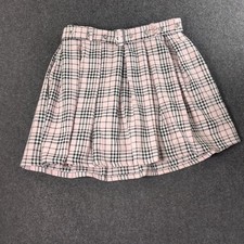 Hot Topic Plaid Pleated Skirt MD Pink Black Belted Punk Goth Emo Y2K Schoolgirl