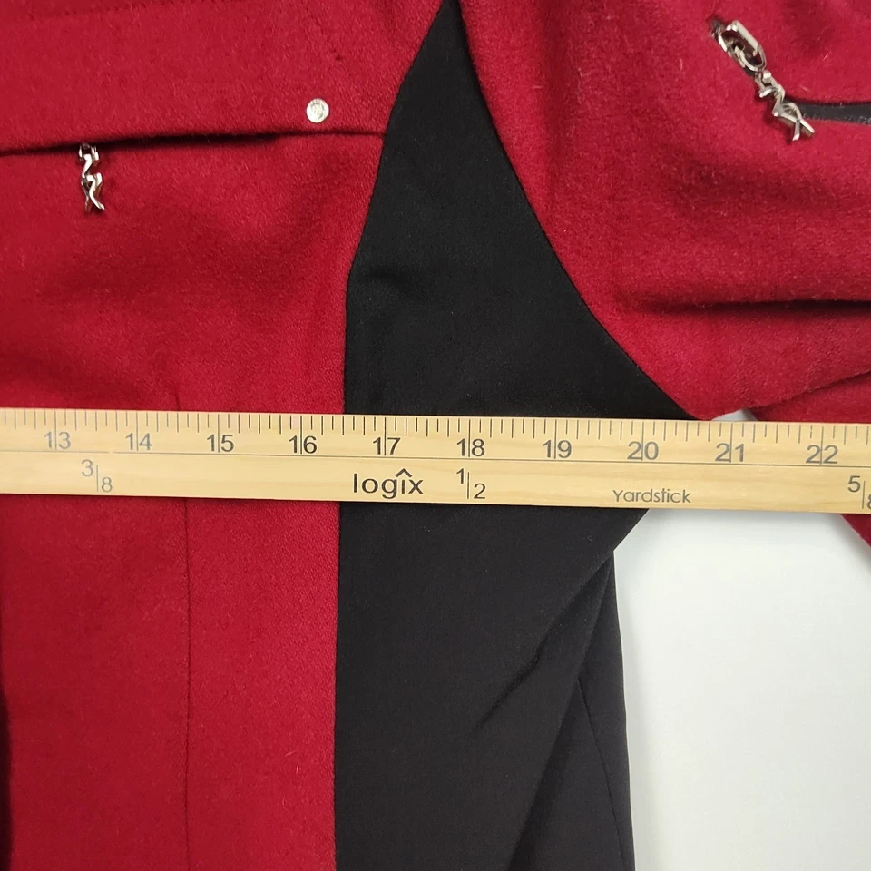 ZeroXPosure 60% Wool Coat Women's Size L Red Full Zip Zippered Pockets Insulated - Image 3 of 4