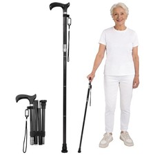Adjustable Walking Cane for Men  Women, Premium Carbon Fiber Black...