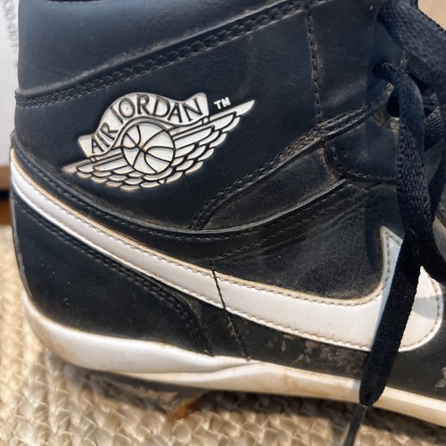 NIKE AIR JORDAN 1 RETRO BASEBALL METAL CLEATS JUMPMAN AV5355 001 SIZE 14 Black - Picture 2 of 11