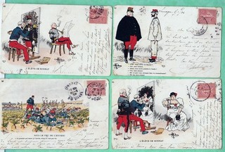 ILLUSTRATEUR GUILLAUME HUMOUR MILITAIRE SUITE DE 22 CPA