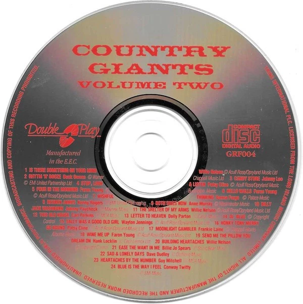 Verschiedene Künstler Country Giants Volume Zwei CD Europa Doppelspiel GRF004 - Bild 3 von 4