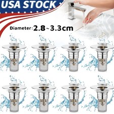 Bathroom Sink Pop Up Stopper Hair Catcher Drain Filter for Vanity Basin RV