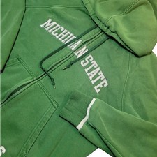 Nike Michigan State Hoodie Green YM NCAA Retro Full Zip School Collegecore Sport