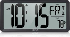 Large Digital Wall Clock, Battery Operated Alarm Clocks for Bedroom Home Decor