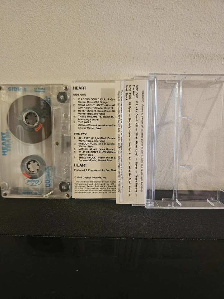 HEART Heart 1985 CASSETTE TAPE POP ROCK ARENA ROCK CAPITOL RECORDS - Image 2 of 4