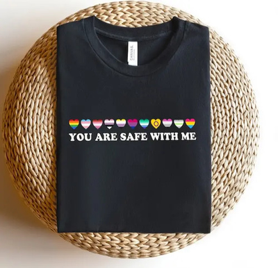 #ad #ad You Are Safe With Me Shirt LGBT Friendly Rainbow Tee $20.00