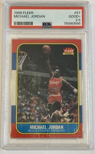 1986 FLEER #57 MICHAEL JORDAN ROOKIE RC PSA 2.5 - *Unique Grade*