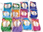 1999 McDonald's Ty Teenie Beanie Babies Complete Set 1-12, Sealed Vintage Lot