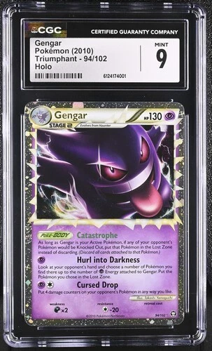 2010 Pokemon HS Triumphant Gengar Prime #94 Holo CGC 9