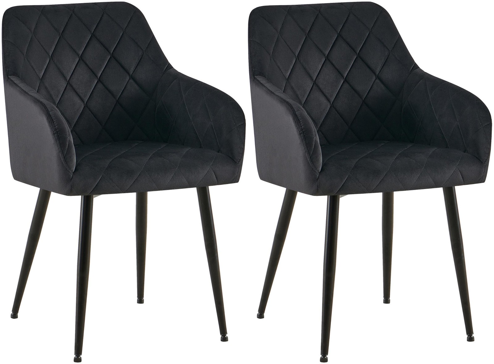 2er Set Esszimmerstuhl Monett Samtbezug Küchenstuhl Polsterstuhl Metallgestell