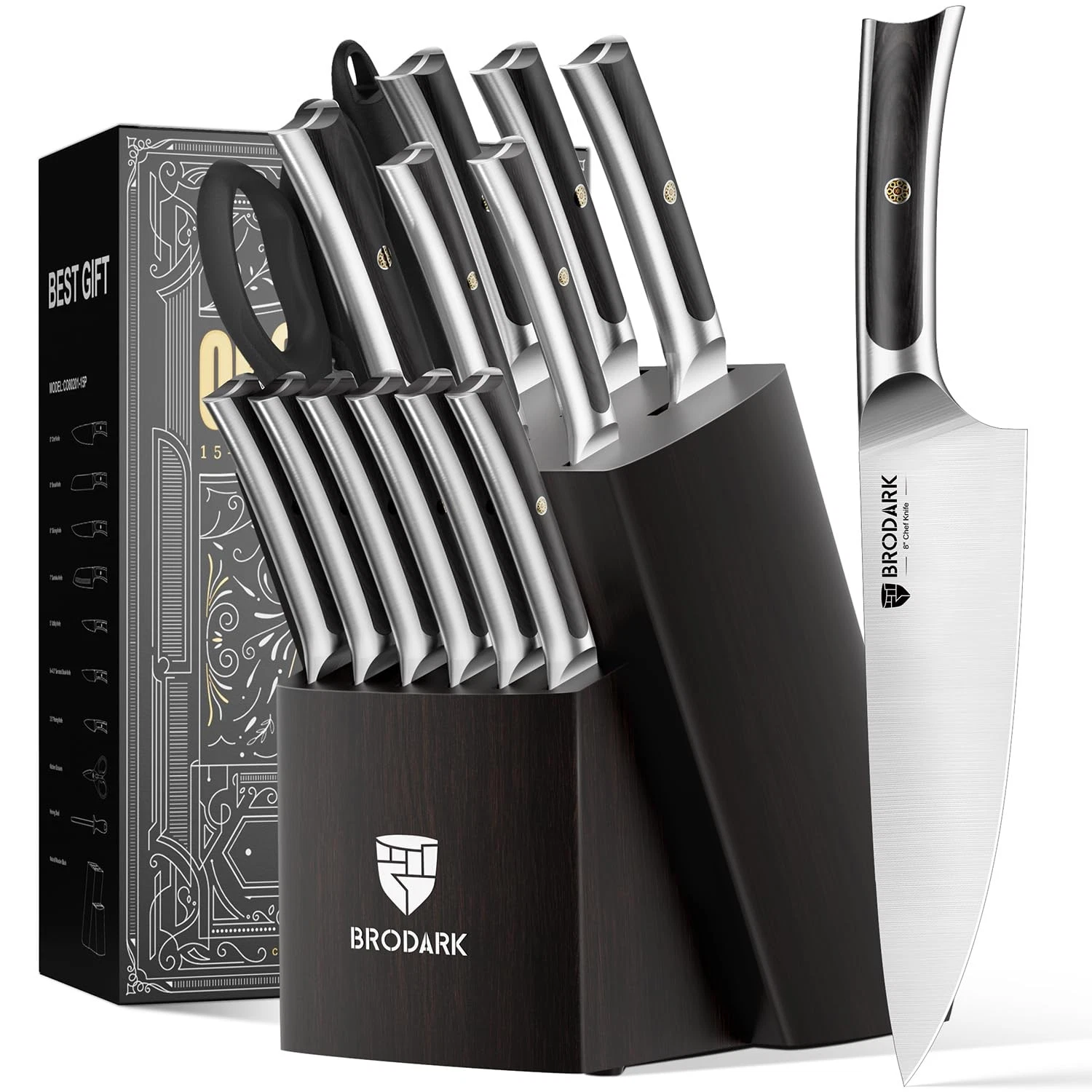 Set 15 PCS, Ultra Sharp Chef Set with Block and Sharpener, High Carbon Stainl...
Opens in a new wind