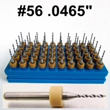 .0465" #56 Drill Bits Solid Carbide FIFTY Pieces 1/8" Shanks