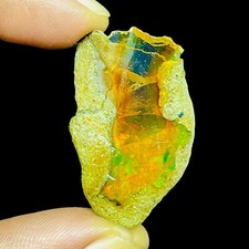 46.65 Cts Natural Ethiopian Opal Rough 38x24mm Huge Multi Fire Loose Gemstone