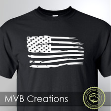 Distressed American Flag Graphic T-Shirt - Funny Novelty Tee Patriotic Cotton