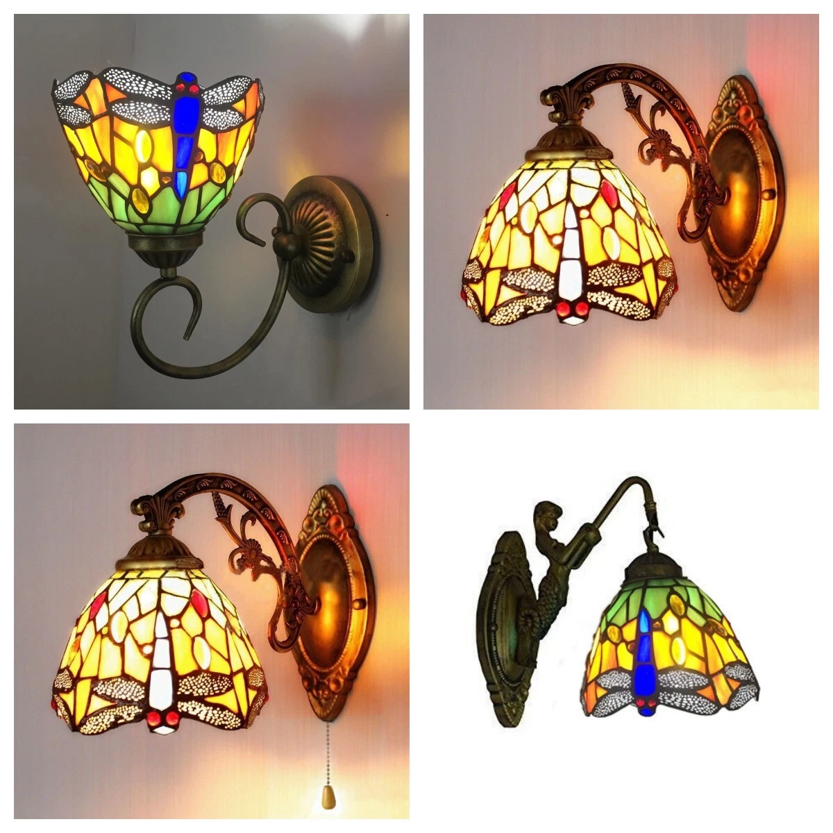 Tiffany plug in wall sconce deals