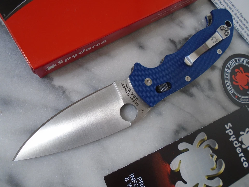 Navaja de Bolsillo Spyderco Manix 2 XL Carpeta de Combate CPM SPY27 Azul G10 C95GPCBL2 EE. UU. Foto 3 de 4